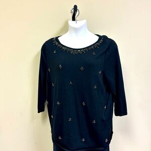 Plus size Talbots wool sweater with jewel accents.